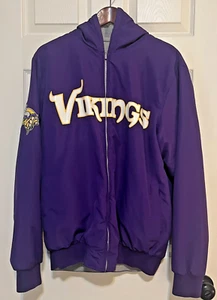 G-III NFL Minnesota Vikings REVERSIBLE Full-Zip Hoodie Jacket Size Large - Picture 1 of 22