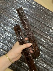 Cinturón de repuesto de cuero sin articulaciones, sin hebilla, W 1,5" marrón oscuro - Imagen 1 de 6