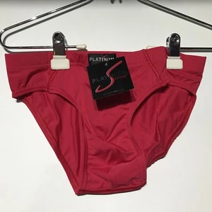 A Platinum Sport Swim Brief Men's Water Polo Solids Sport Bottom Red S NWT!!!!! - Picture 1 of 4