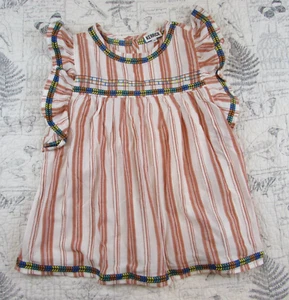 Nuevo Top Túnica Mujer Lino Algodón Kerrick Rayas Bordado Talla Grande L - Imagen 1 de 9