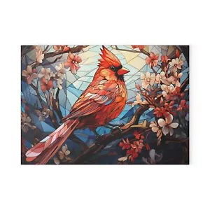 Stained Glass Cardinal Cutting Board, Kitchen Decor, Unique Gift, Home Cooking, - Bild 1 von 5