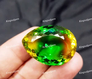 75 Ct Doublet Glass Stone Multi Color Tourmaline Pear Cut Stone Loose Gemstone - Picture 1 of 6