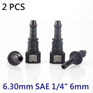 2 PCS 6.30mm SAE 1/4" 6mm Nylon Fuel Line Quick Connect Release Hose Disconnect - Picture 1 of 5