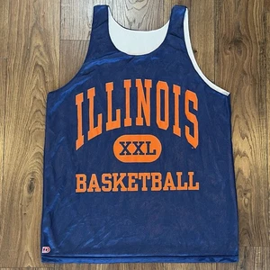 Vintage Illinois Basketball Jersey XXL Practice Reversible Illini Made In USA - Picture 1 of 4