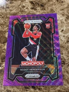 SCOOT HENDERSON 2023-24 Panini Prizm Monopoly Purple Wave #75 Rookie Blazers - Picture 1 of 2