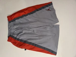 Nike Air Jordan Jumpman Gray/Orange Basketball Shorts Youth Large Pockets - Picture 1 of 8