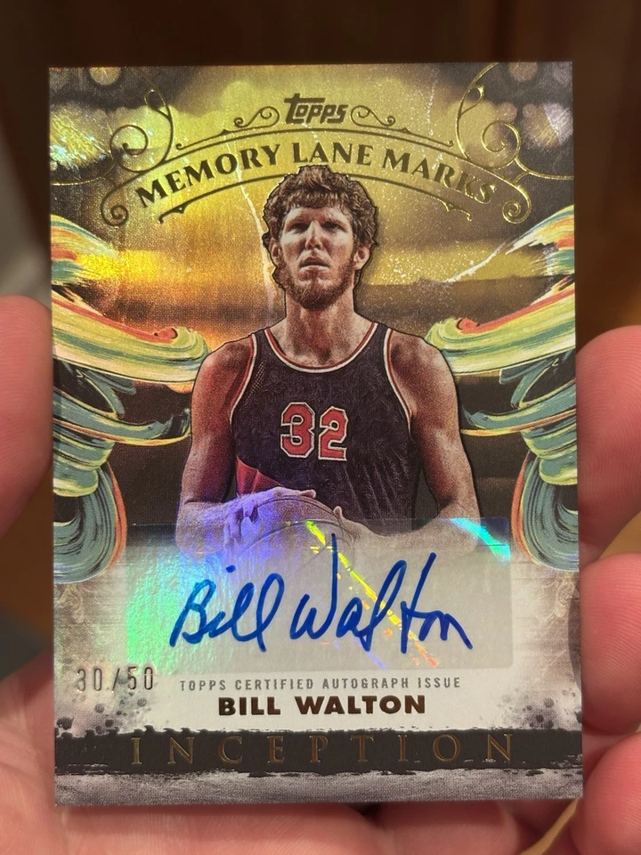 BILL WALTON 2024-25 TOPPS INICIO MEMORIA CARRIL MARCAS HOLO DORADO AUTOMÁTICO #/50 UCLA Foto 1 de 2