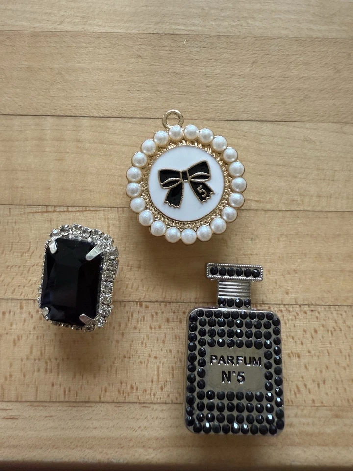 Nº CC Lote de 3 5, Jewel, Bling Compatible con Dijes de Cocodrilo Jibbitz Foto 1 de 4