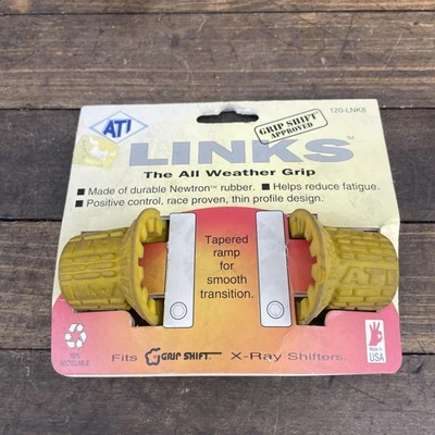 Vintage ATI LINKS Grip Shifter Grips Amarelo EUA Novo Anos 90 MTB Bicicleta Shift - Imagem 1 de 4