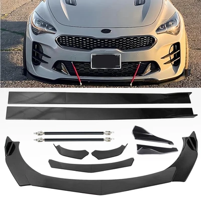 For Kia Stinger Car Front Bumper Lip Splitter Spoiler Carbon Fiber Body Kit Side Foto 1 de 4