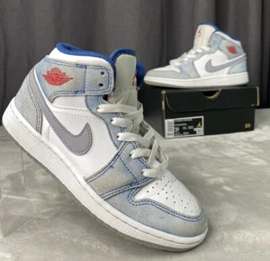 Nuove Nike Air Jordan 1 Mid SE GS blu francese rosso bianco taglia 3,5 anni stile DR6235-401 - Foto 1 di 9