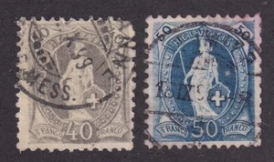 MATT'S STAMPS SWITZERLAND #84, #86 HELVETIA ISSUES OF 1882-1904, USED CV$175 - Picture 1 of 3