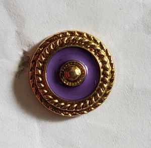 Botones vintage de anillo redondo de plástico púrpura oro 30L- 3/4"" (B304C) - Imagen 1 de 4