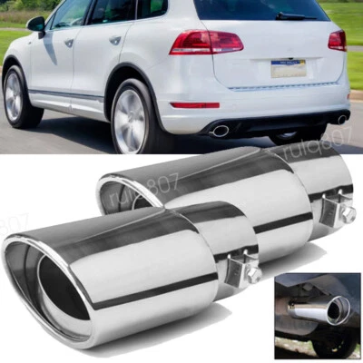 2XExhaust Pipe Tips For VW Touareg Stainless Steel Tail Muffler 1.5" to 2.1" - Изображение 1 из 4