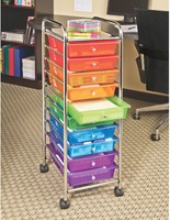 Multi-Color 10-Drawer Cart Organizer Home Office Art &amp; Crafts Storage W