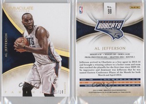 2013-14 Panini Immaculate Gold /10 Al Jefferson #98