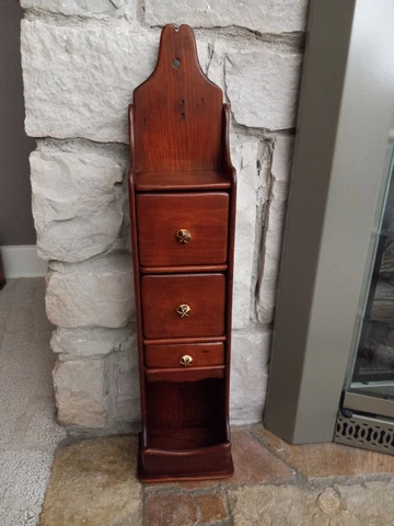 BEAUTIFUL Antique Wooden 3 Drawer Spice/Apothecary Cabinet/Box Cover