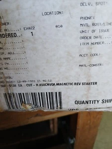 CUTLER HAMMER A10CNV0 REVERSE STARTER  - Picture 1 of 3