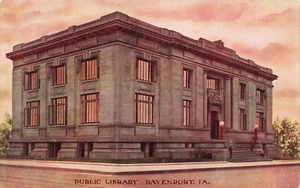 Public Library, Davenport, Iowa Vintage PC - Picture 1 of 2