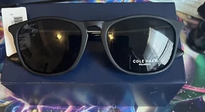 Cole Haan CH8507-01 Polarized Keyhole Sunglasses Matte Black Frame 55-18-145 New - Picture 1 of 7