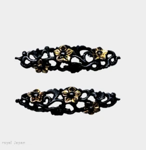 Japanese sword ornament Menuki samurai KATANA flower design Brass B0131 - Picture 1 of 5