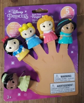 Disney Princesas 5 Dedos Baño Marionetas Blancanieves Cenicienta y Más Edades 3+ NUEVO Foto 1 de 4