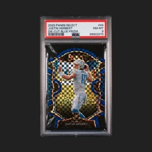 Justin Herbert 2020 Select Die-Cut Blue Prizm RC #44 PSA 8 - Picture 1 of 2