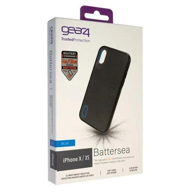 Gear4 Battersea Case for iPhone X / XS with D30 Impact Protection - Black / Blue - Image 1 of 3
