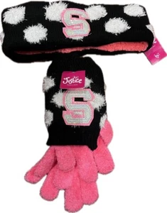 Justice for Girls Black Headband & Mitten Set Initial "S"~Onesize~NWT~Christmas - Picture 1 of 3