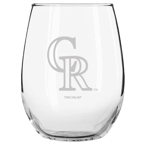 Colorado Rockies 15oz. Etched Stemless Glass Tumbler Cover