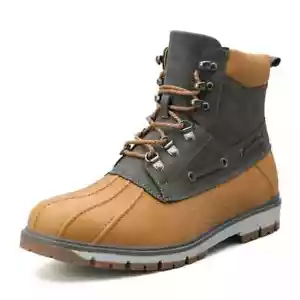 Botas de herramientas de piel cálida de invierno para hombre al aire libre impermeables botas de nieve de caña alta - Imagen 1 de 28