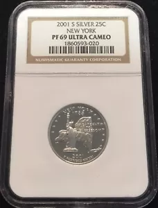 2001 S Silver 25C Washington Quarter New York NGC PF 69 Ultra Cameo # - Picture 1 of 4