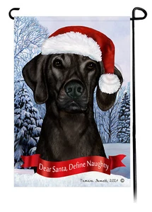 Dear Santa, Define Naughty Garden Flag - Black Plott Hound 209 - Picture 1 of 1