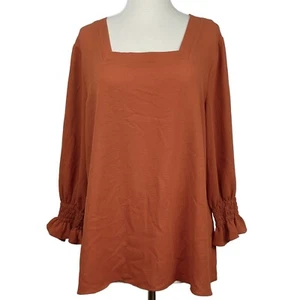 EST 1848 Damen Burnt Orange Top Bluse Volantärmel Größe Large - Bild 1 von 4