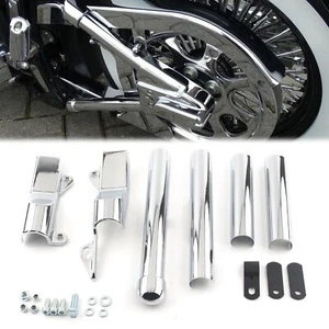 Fit For Harley Davidson Softail 2000-2007 Chrome Rear Swingarm Tube Covers - Foto 1 di 10
