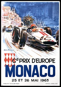 1963 - (1980ca) * Poster Originale "Michel Beligond - Grand Prix d'Europe Monaco - Foto 1 di 5