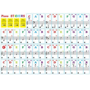 Universal Piano Learning Music Keyboard Sticker 37/49/61/88 Key Note Removable - Picture 1 of 13
