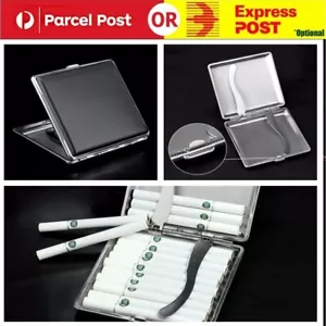 Stainless Steel Black Cigarette Case Tobacco Pocket Pouch Holder Box Cigar AU - Picture 1 of 6