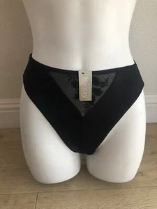 Vintage Lejaby Panty Azalee Black High Waist French Satin Cut Out SzS/5 NWT - Picture 1 of 8
