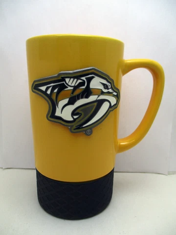 Nashville Predators Large / Tall Coffee Mug Raised Emblem NHL Hockey Rubber Grip Cover