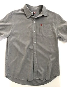 Tony Hawk Button Down Short Sleeve Shirt Gray Plaid Men’s Size Small - Picture 1 of 5