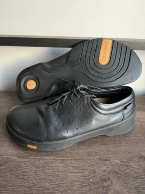 Women Birkenstock Footprints Black Leather Lace Up Shoes sz 39/8 filled print - Image 1 of 4