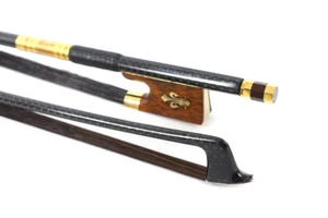 Nuevo 4/4 Violin Bow Carbon Fiber Stick Snakewood Frog Natural Bow Hair Black - Imagen 1 de 6