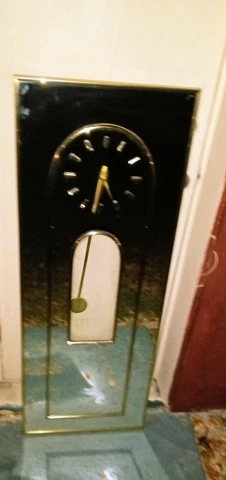 Vintage 1980s Hollywood Regency Mirrored Pendulum Wall Clock Cover