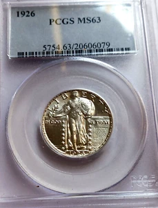1926 P STANDING LIBERTY QUARTER, PCGS 63/64 VERY FLASY - Picture 1 of 4