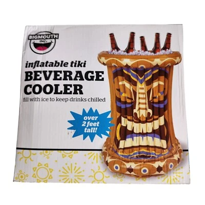 Inflable Tiki Hielo Pecho Bebida Bebida Tiki Hombre Tótem Lata Enfriador de Bebidas Foto 1 de 4