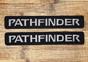 Nissan Pathfinder Patch Set – 7 X 1.25 Inches Embroidered Black and Silver - Picture 1 of 2