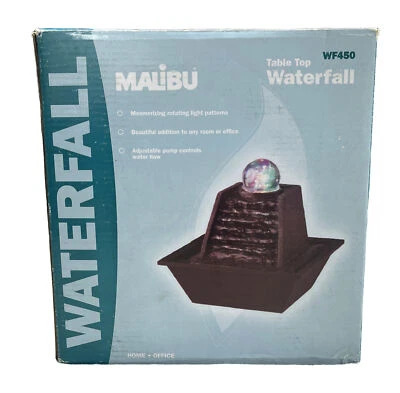 Malibu Mesa Tranquilidad Cascada WF450 Giratoria Bola de Vidrio Iluminado Foto 1 de 4