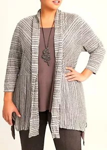 TS TAKING SHAPE plus sz M / 20 En Route Stripe Cardi stretch jacket NWT rrp$120! - Picture 1 of 4
