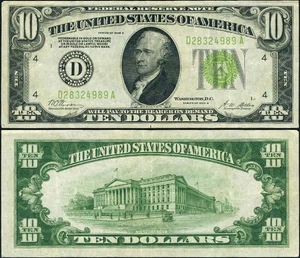 FR. 2002 D $10 1928-B Federal Reserve Note Cleveland D-A Block LGS XF - Picture 1 of 3